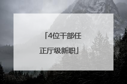 4位干部任正厅级新职