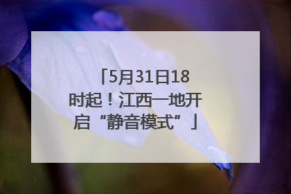 5月31日18时起！江西一地开启“静音模式”