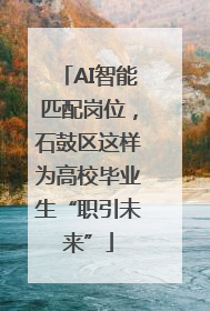 AI智能匹配岗位，石鼓区这样为高校毕业生“职引未来”