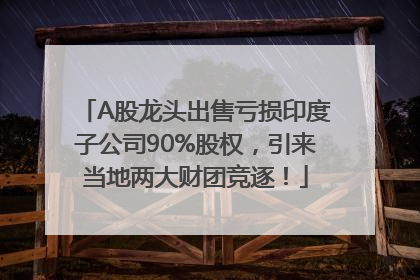 A股龙头出售亏损印度子公司90%股权，引来当地两大财团竞逐！