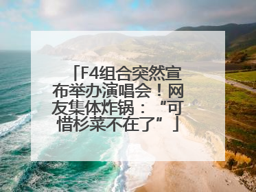 F4组合突然宣布举办演唱会！网友集体炸锅：“可惜杉菜不在了”